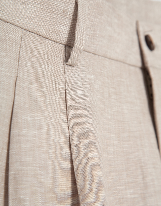 Beige linen trousers