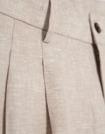 Pantal&oacute;n lino beige