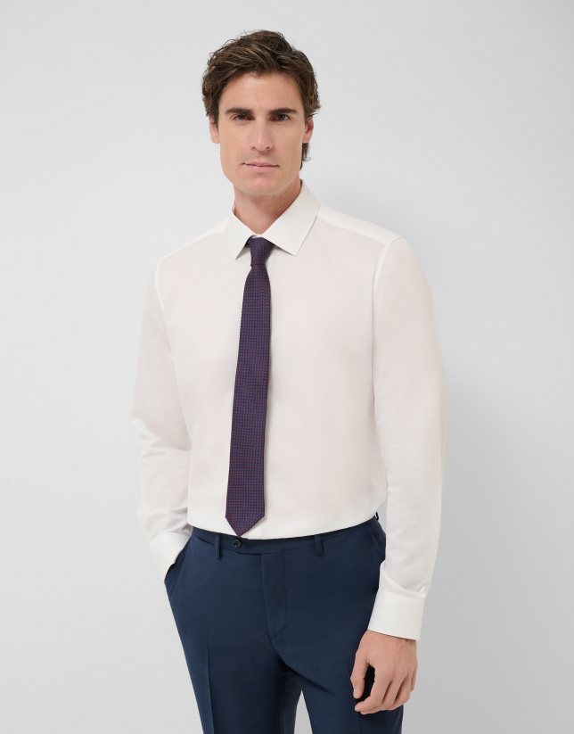 White structured dress shirt