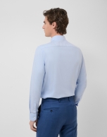 Camisa vestir microestructura celeste