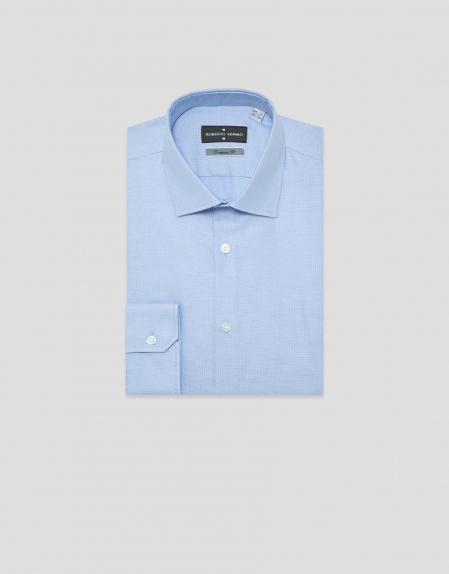 Light blue micro-textured dress shirt