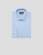 Light blue micro-textured dress shirt
