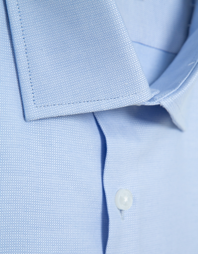 Light blue micro-textured dress shirt
