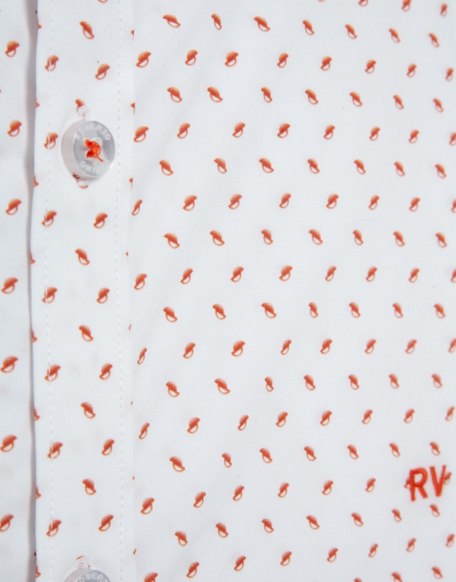 Regular fit orange geometric print casual shirt