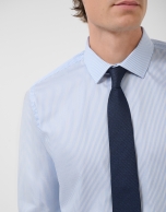 Camisa vestir rayas celeste/blanco