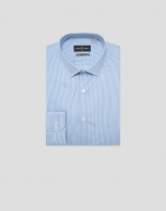 Camisa vestir rayas celeste/blanco