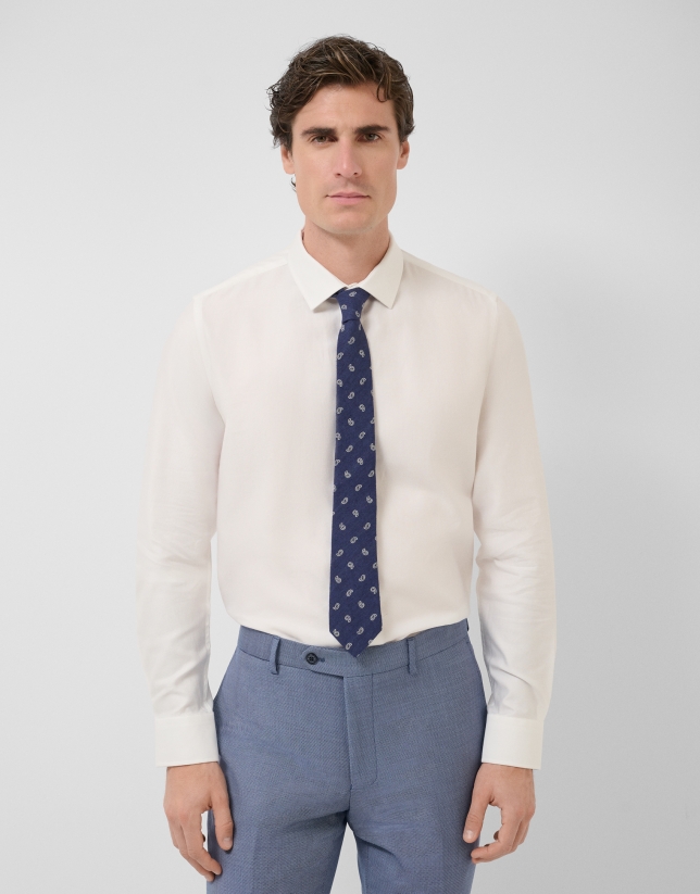 Camisa vestir microestructura blanca