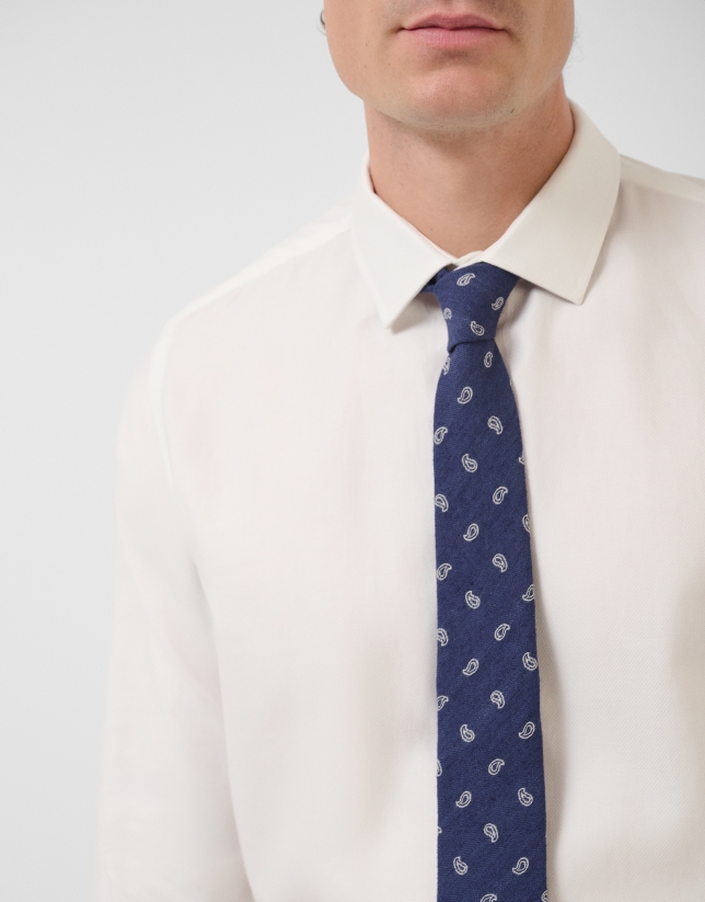White microstructure dress shirt