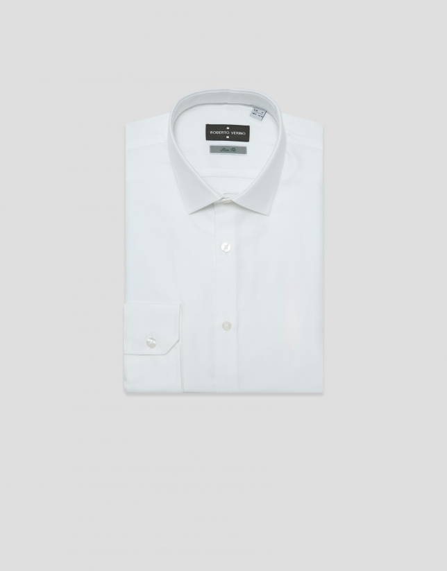 White microstructure dress shirt