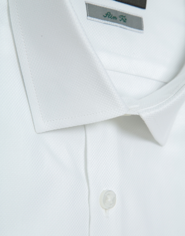 Camisa vestir microestructura blanca