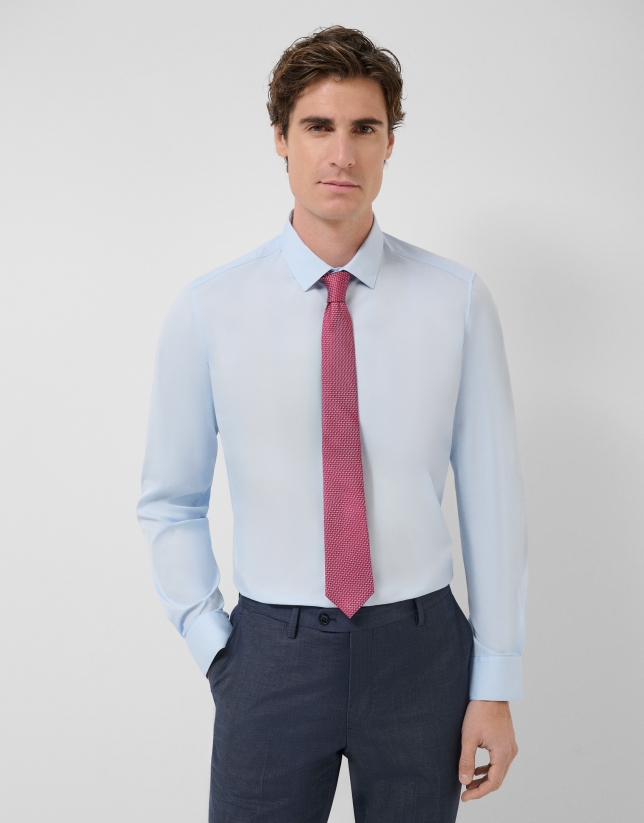 Camisa vestir lisa celeste