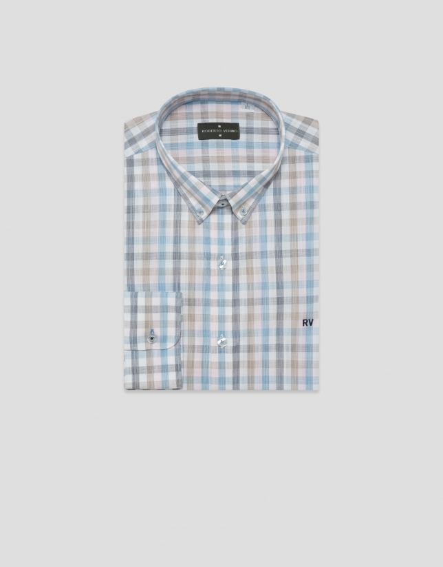 Camisa sport regular cuadros multicolor
