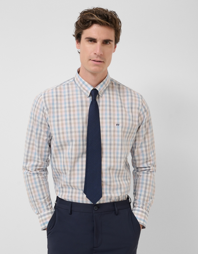 Camisa sport regular cuadros multicolor