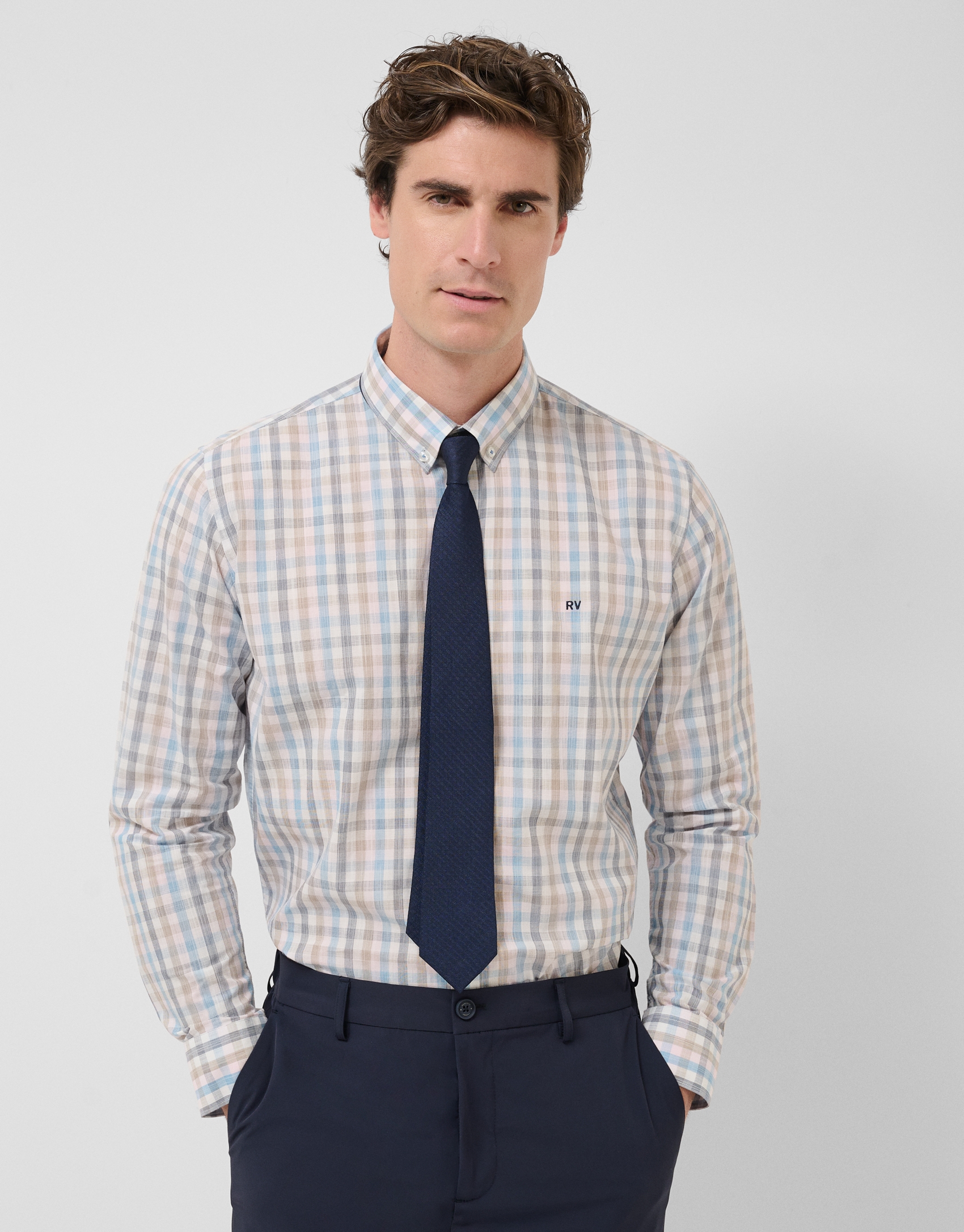 Regular fit multicoloured checked shirt