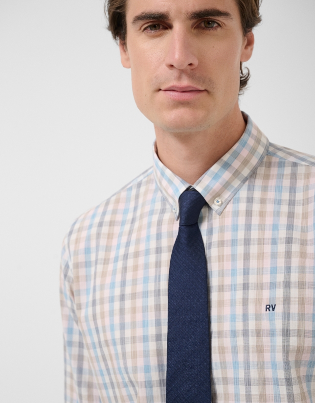Regular fit multicoloured checked shirt