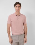 Polo tricotado lino rosa