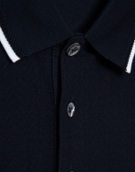 Navy blue mercerised polo shirt