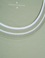 Light khaki mercerised short-sleeved T-shirt