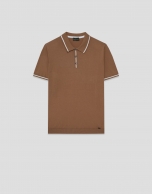 Camel knitted polo shirt