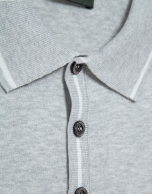 Grey melange knitted polo shirt