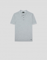 Polo tricotado gris melange