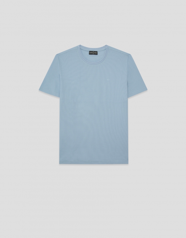 Camiseta manga corta piqu&eacute; celeste