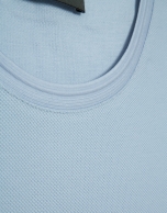 Light blue short-sleeved piqu&eacute; T-shirt