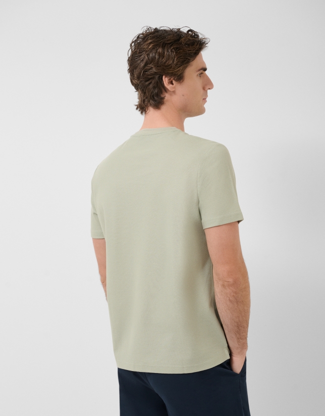 Camiseta manga corta piqu&eacute; caqui claro