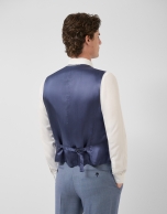 Chaleco de traje lana ojo de perd&iacute;z tonos azules gris&aacute;ceos