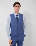 Plain greyish blue wool waistcoat