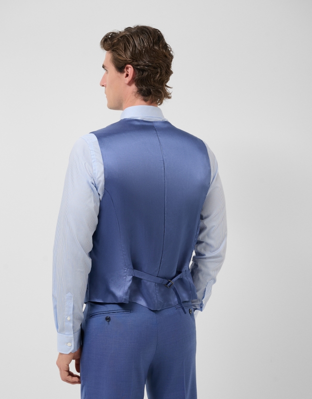 Chaleco de traje lana azul gris&aacute;ceo