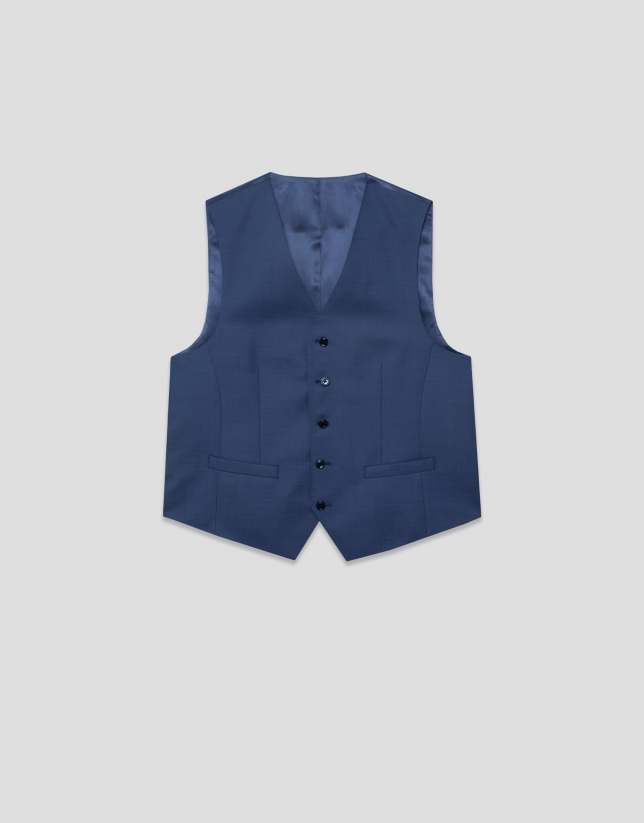 Plain greyish blue wool waistcoat