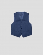 Plain greyish blue wool waistcoat