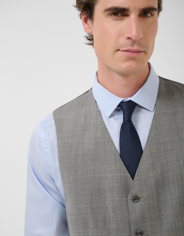 Grey checked waistcoat