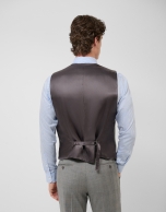 Chaleco de traje lana cuadros tonos grises