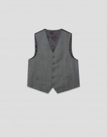 Grey checked waistcoat