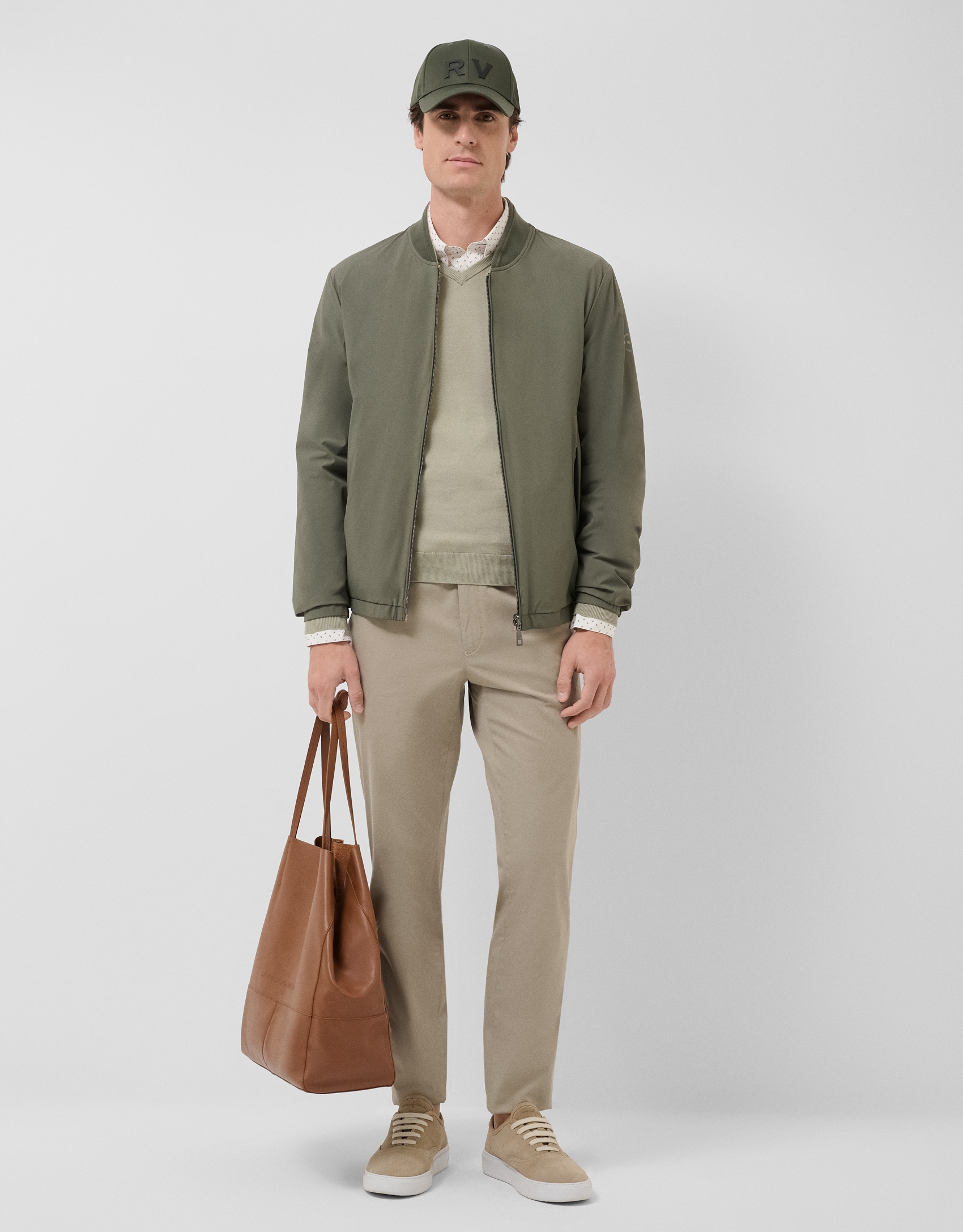 Reversible khaki/camel jacket