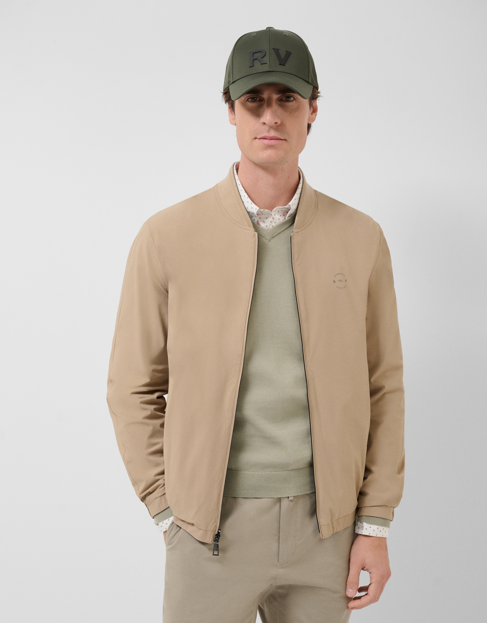 Reversible khaki/camel jacket
