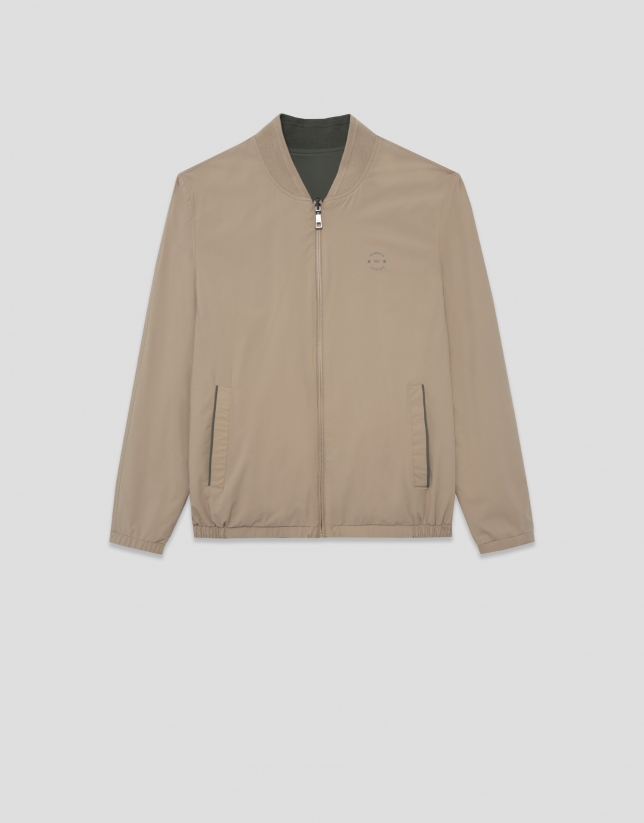 Reversible khaki/camel jacket
