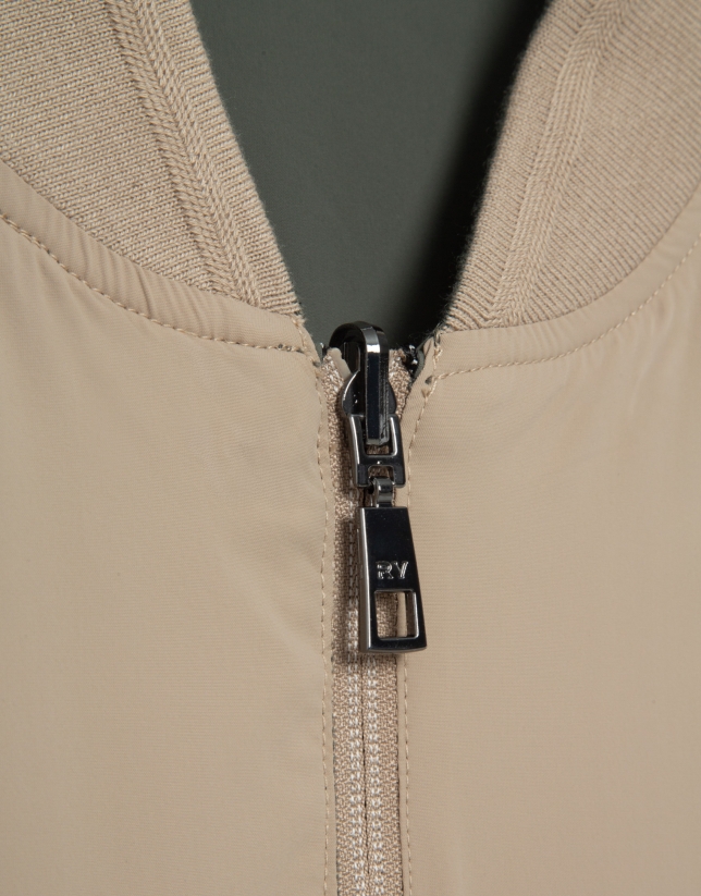 Cazadora reversible caqui/camel