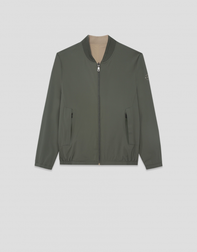 Reversible khaki/camel jacket