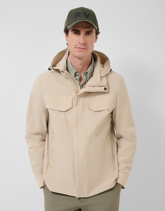 Long beige parka