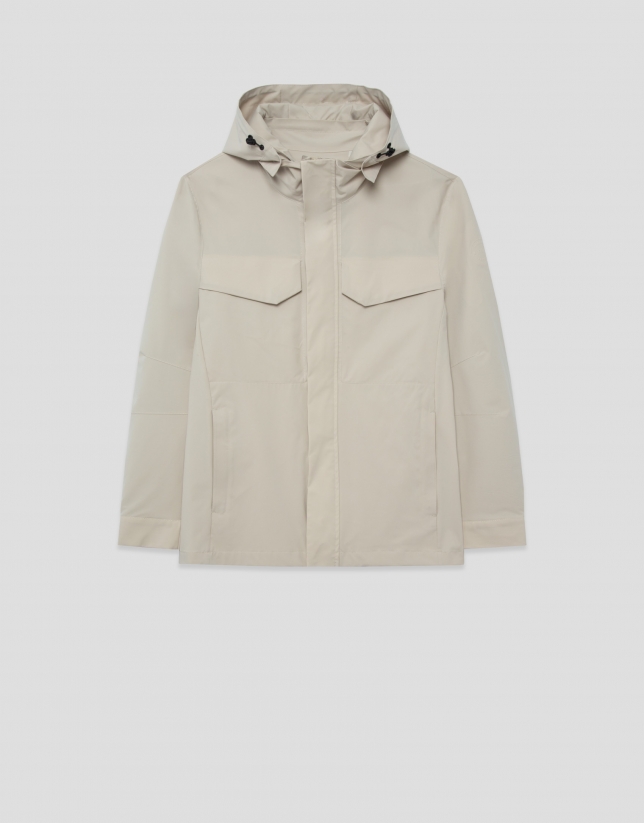 Long beige parka