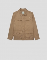 Parka cuatro bolsillos camel