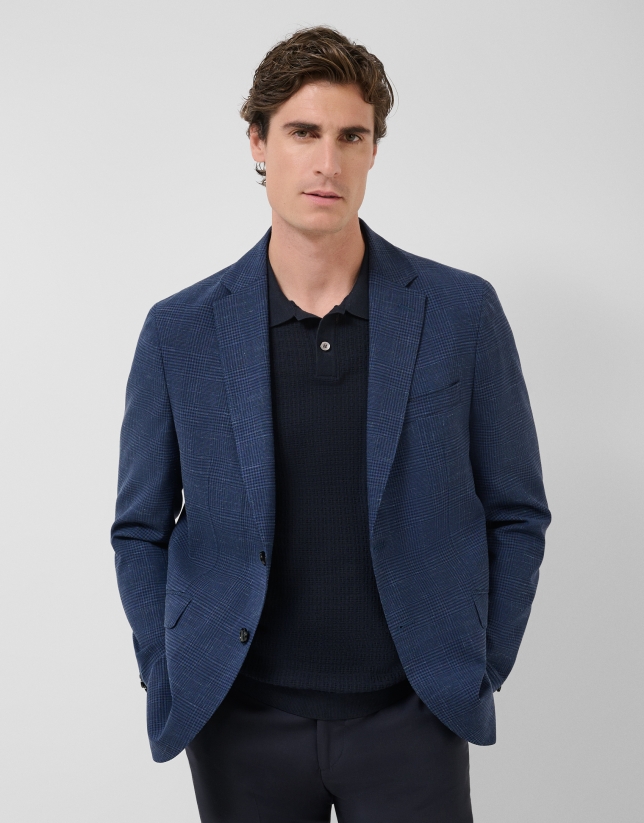 Americana cuadros tonos azules