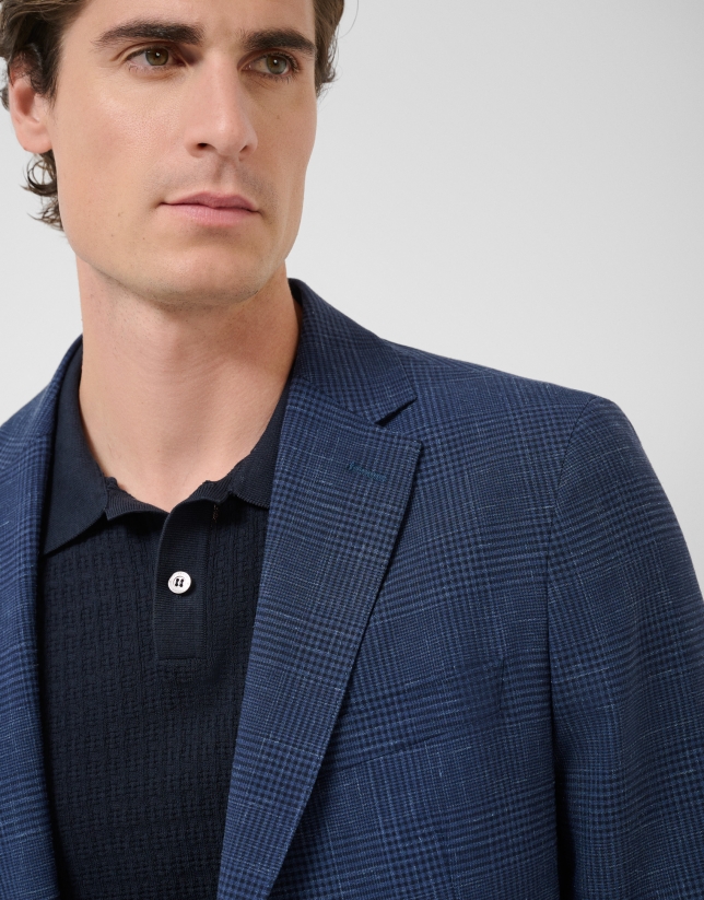 Blue checked blazer