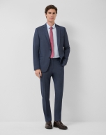 Traje half canvas slim fit falso liso marino