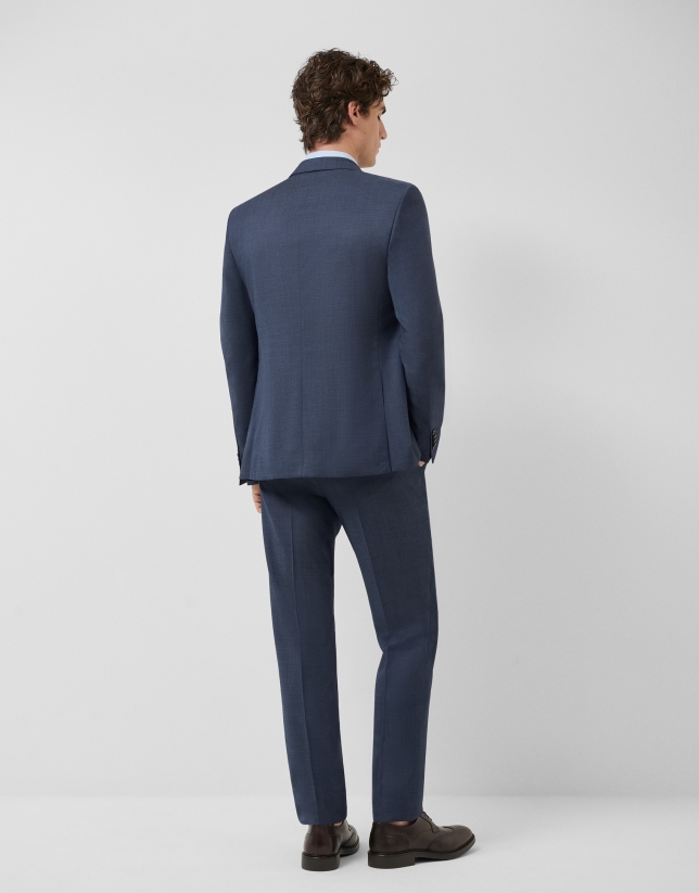 Traje half canvas slim fit falso liso marino