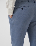 Traje half canvas slim fit ojo perdiz azul gris&aacute;ceo