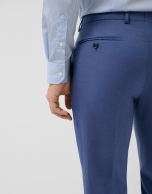 Traje half canvas slim fit liso azul gris&aacute;ceo